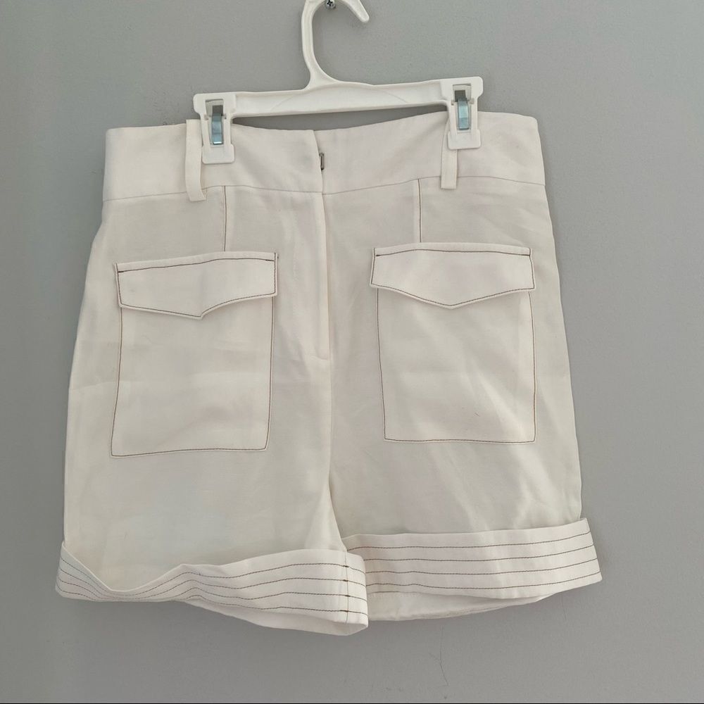 TopShop High Rise Folded Hem White Shorts